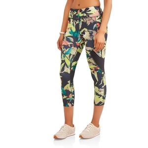 Tropical Print Capris Leggings Sz Lg 